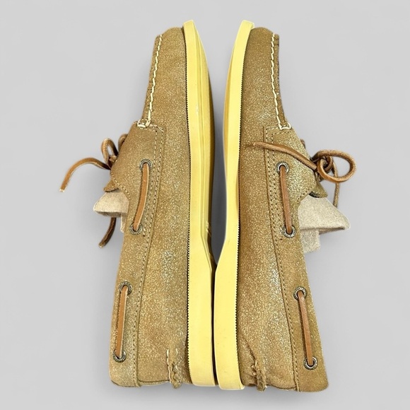 Sperry Top-Sider Womens Shoe 9M Gold Glitter Casual Boat Shoes Fashion Sneaker - Picture 6 of 11